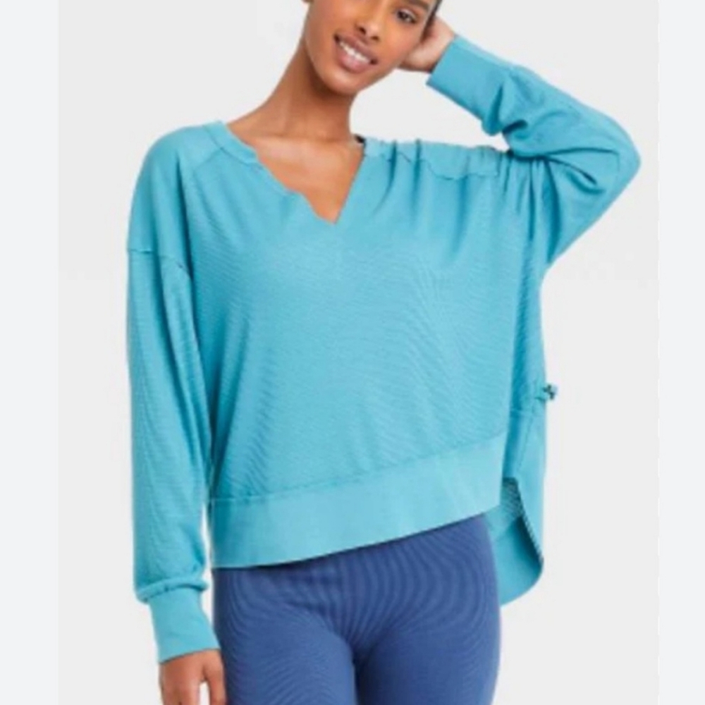 JoyLab Women's Long Sleeve Waffle V-neck Shirt